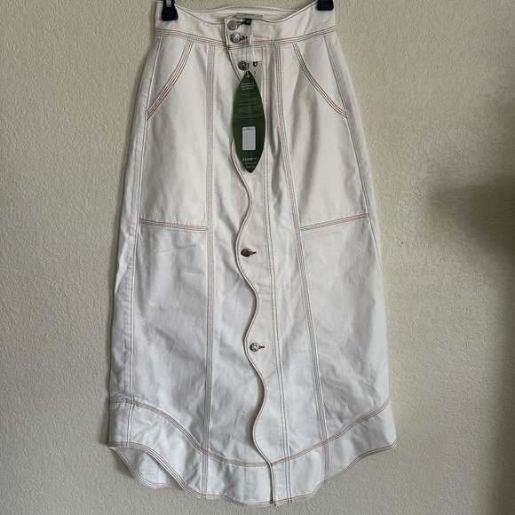 Farm Rio Denim Wave Maxi Skirt Sz 24 NWT - Picture 5 of 9